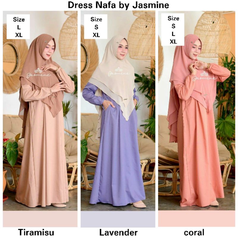 Dress Nafa -Hanya Dress- Gamis Pesta Syari Cantik by Jasmine
