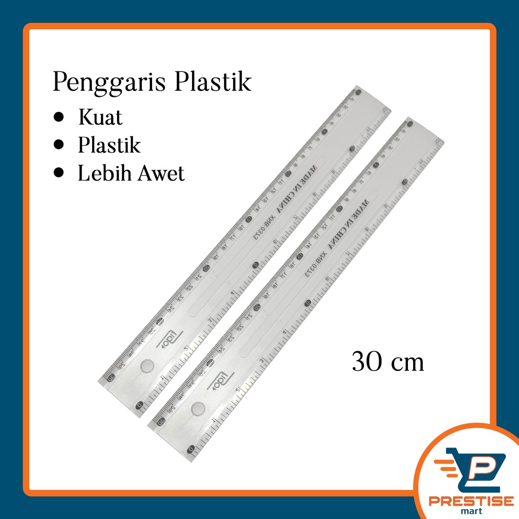

PENGGARIS PLASTIK BENING 30CM - Perlengkapan Anak Sekolah ALat Tulis Kantor Plastic Ruler Polos Menggambar