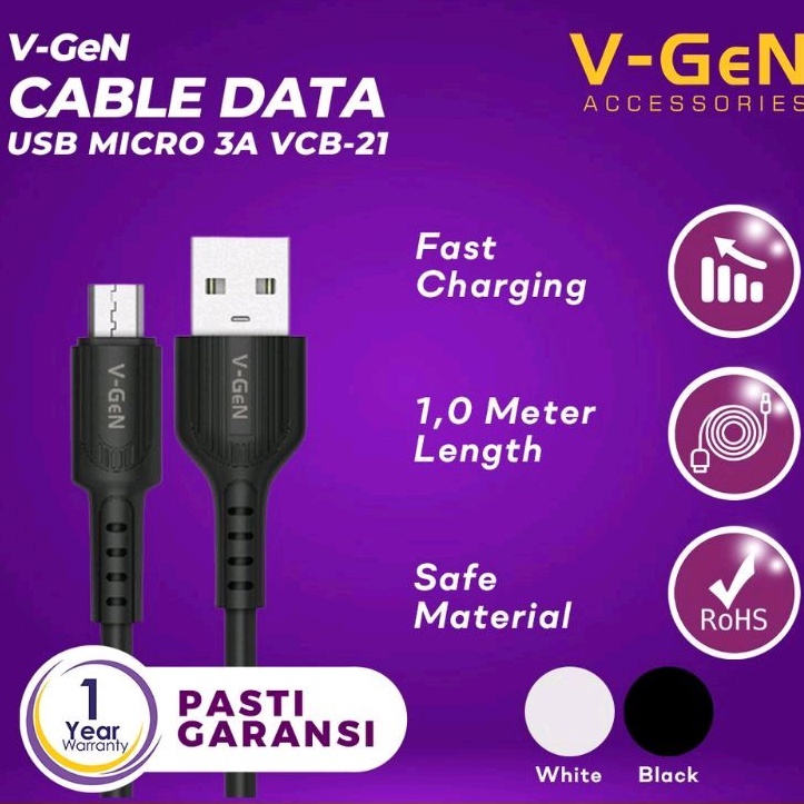 V-GEN KABEL DATA TIPE-C, MICRO, &amp; LIGHTNING FAST CHARGING 3A ORIGINAL FOR OPPO VIVO XIAOMI SAMSUNG INFINIX IPH ADVAN