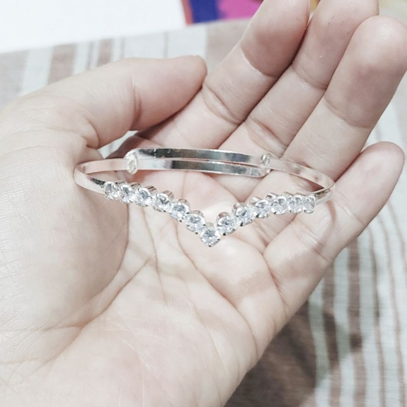 Gelang Fuji V Perak Asli Berlian Replika - Gelang All Size Geseran Aurel Nagita Remaja Dewasa dan An