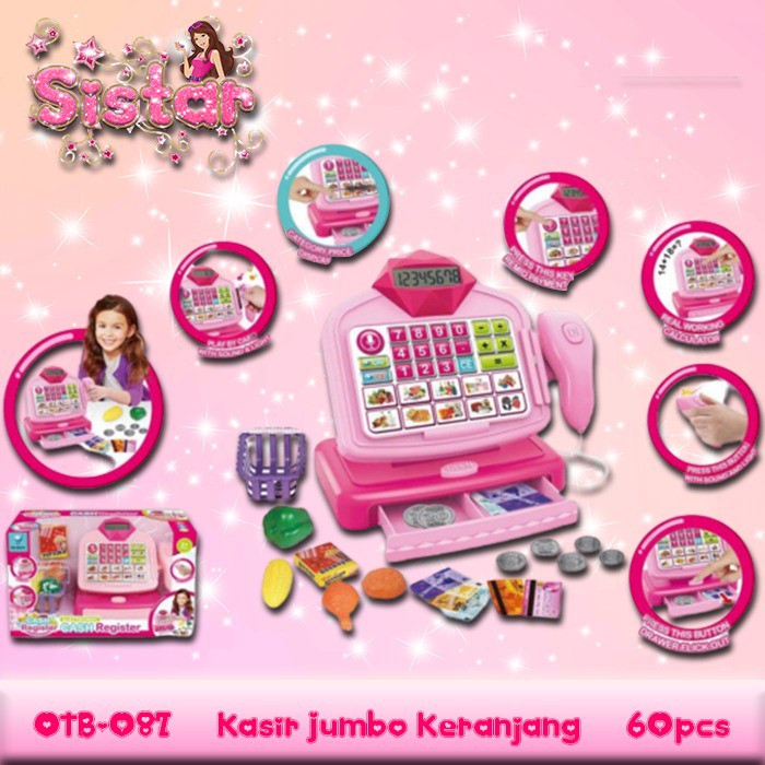 MURAH LS820A18 FS33850 OTB087 BRO1380 BRO1359 Cash Register Kasir Kasiran Mesin Uang Pretend Play Sets Mainan Anak Perempuan Permainan Edukasi Montessori SISTAR