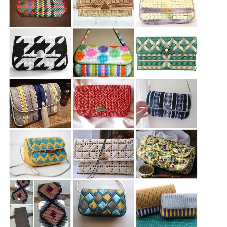 [KODE FTPQT] Plastic Canvas Clutch / Jaring Tas Rajut Tangan