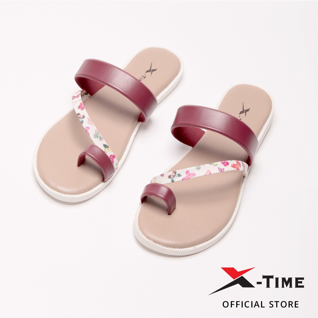 Sakura Jepit Maroon Sandal Wanita X-Time