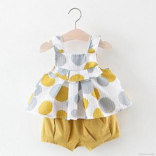 Set 2Pcs Kaos T Shirt Tanpa Lengan Motif Polkadot dan Set 2Pcs Kaos T Shirt Tanpa Lengan Motif Polkadot dan