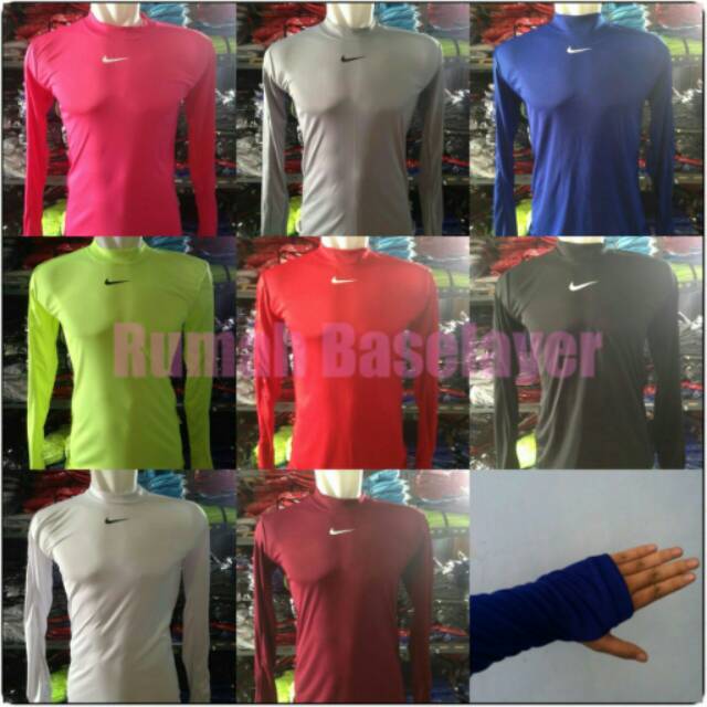 Baselayer Longsleeve Thumhole Nikee Sepakbola Futsal Gym Fitness