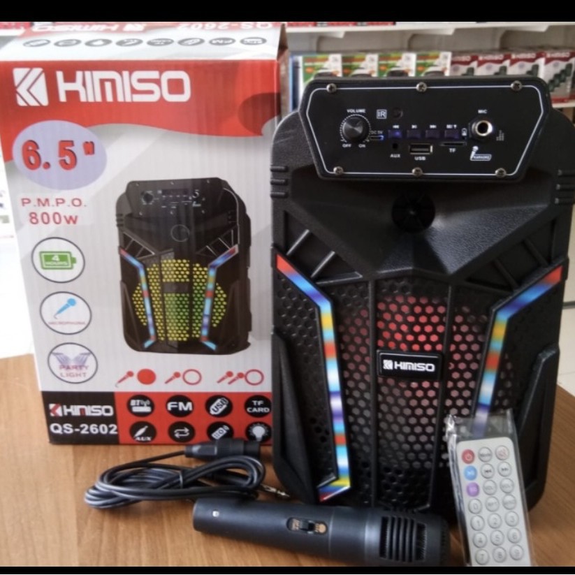 COD Speaker Bluetooth Karaoke Portabel 6.5 Kimiso QS-2602 Bonus Mic/Speaker Kimiso 6.5 Inch