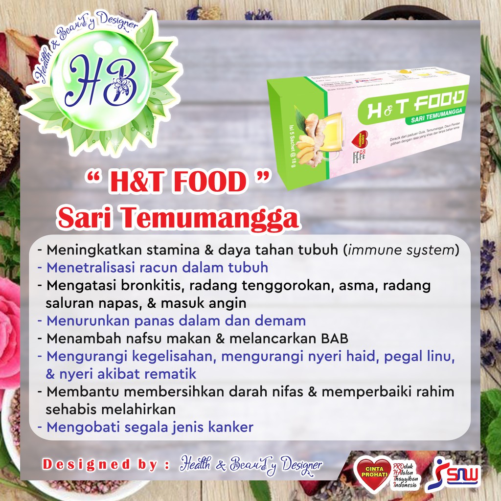 

Sari Temumangga H&T FOOD @5sachet - Mengurangi Nyeri Haid, Membersihkan Nifas, Memperbaiki Rahim
