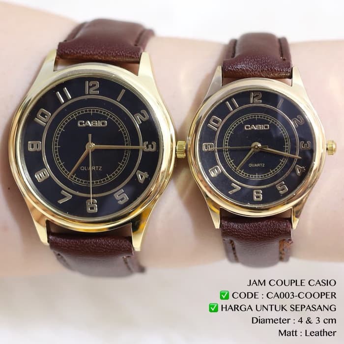 "Jam tangan COUPLE CASIO tali kulit leather termurah import grosir"