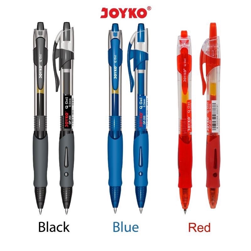 

pulpen gel pen joyko GP-265 Q Gel 0.5 mm wrn tersedia hitam biru merah
