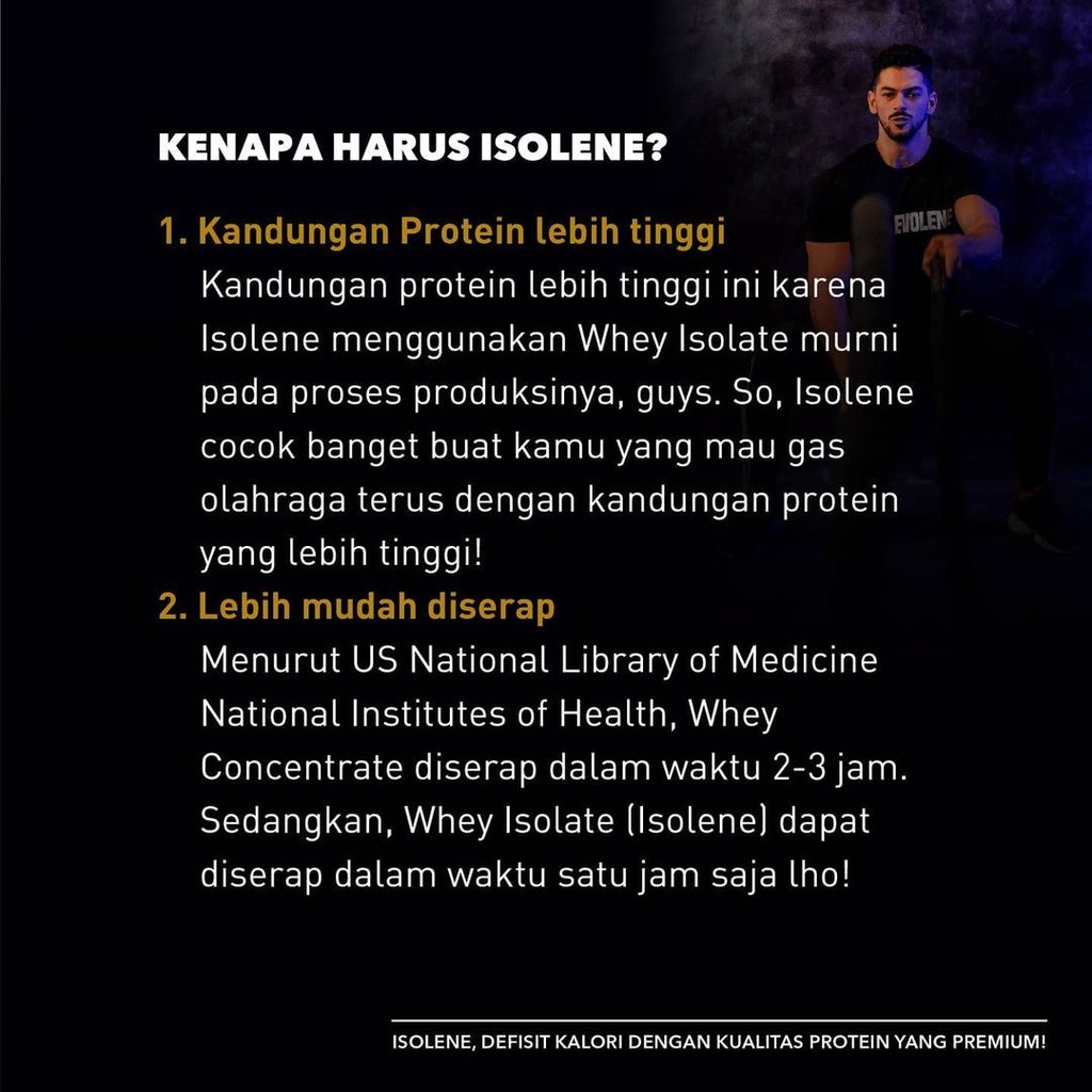 ISOLENE 50 SERVING WHEY ISOLATE BPOM HALAL PROTEIN FITNESS GYM BONUS 1.65 KG EVOLENE EVOWHEY EVOLINE EVOLEN COKLAT / VANILA / STRAWBERRY PRO PROISOLATE SUSU DIET PENURUN BERAT BADAN ISOLANE ISOLEN ISOLIN