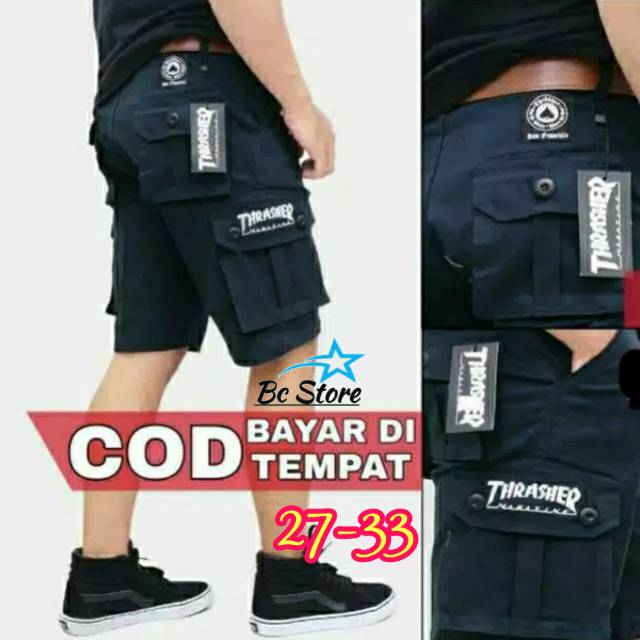 size (27‐-38)Celana pendek pria cargo kimpol  SIZE JUMBO 27--38