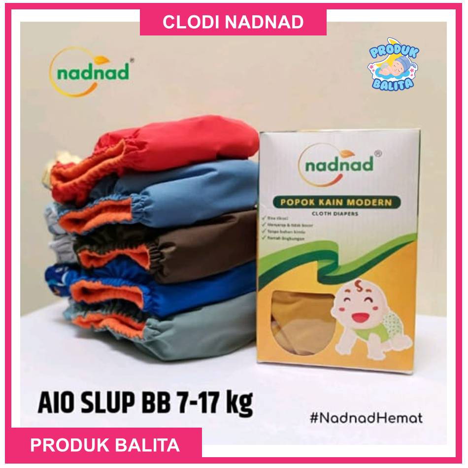 Popok Clodi Bayi Cuci Ulang By Nadnad Model AIO Slup All in One BB 7-17 Kg