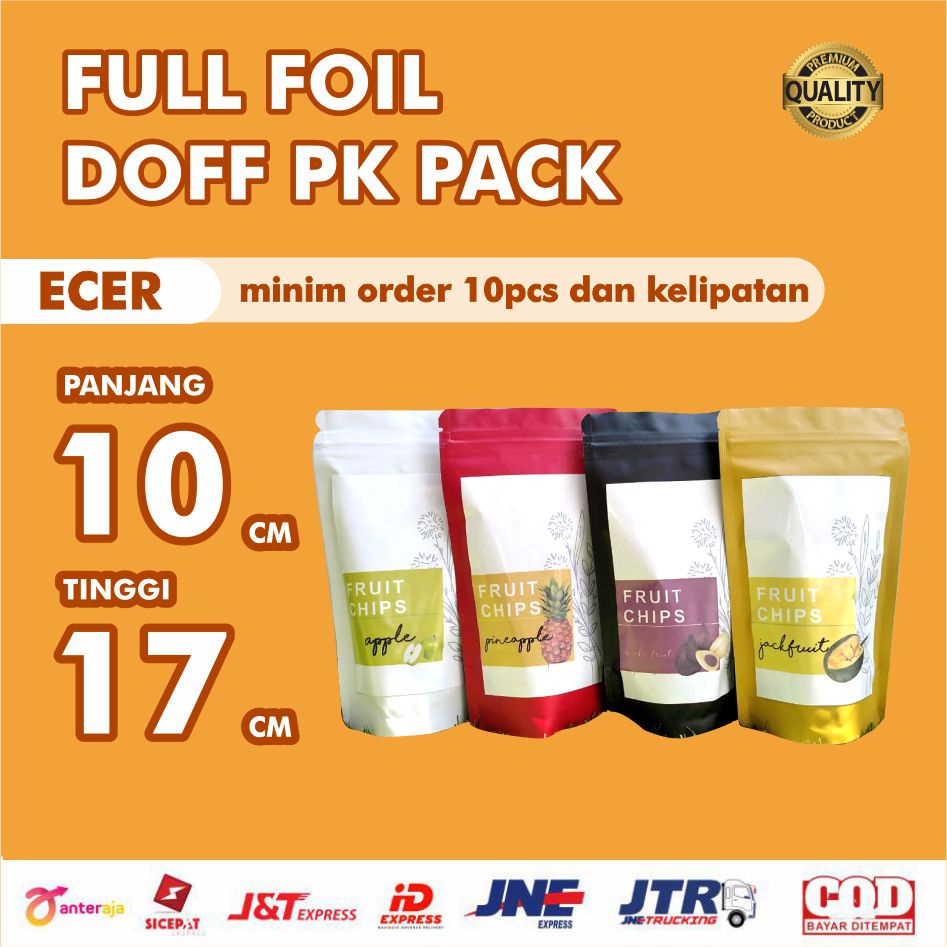 [ECER] STANDING POUCH FULL FOIL/ ALUMUNIUM FOIL DOFF 10X17 10 X 17 BUBUK KOPI/TEH/MASKER/SNACK