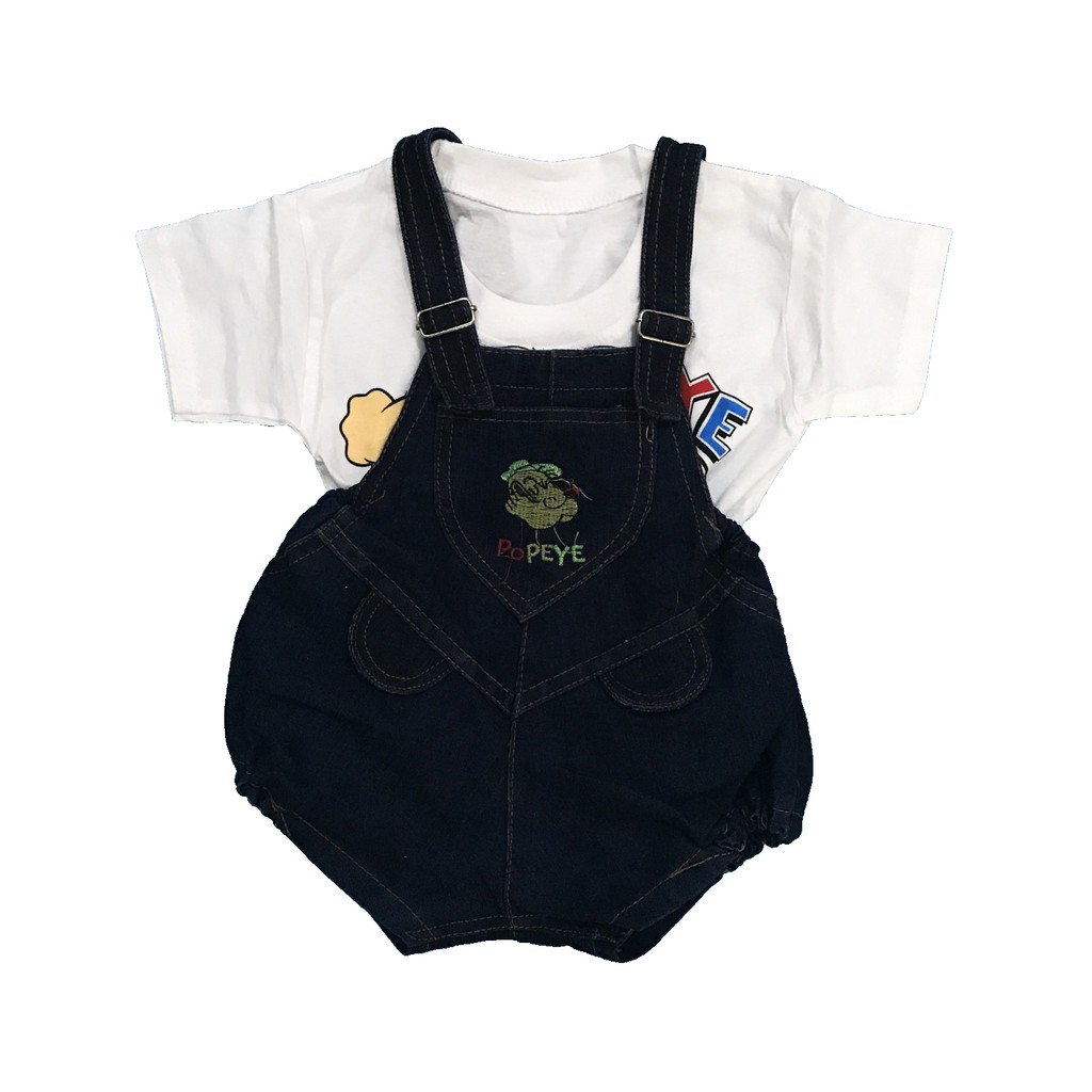 BAYIe - Setelan Baju Jumper/Romper/Hansop Anak/Bayi Laki-laki/Perempuan bahan Jeans NEW AGE 0-1tahun