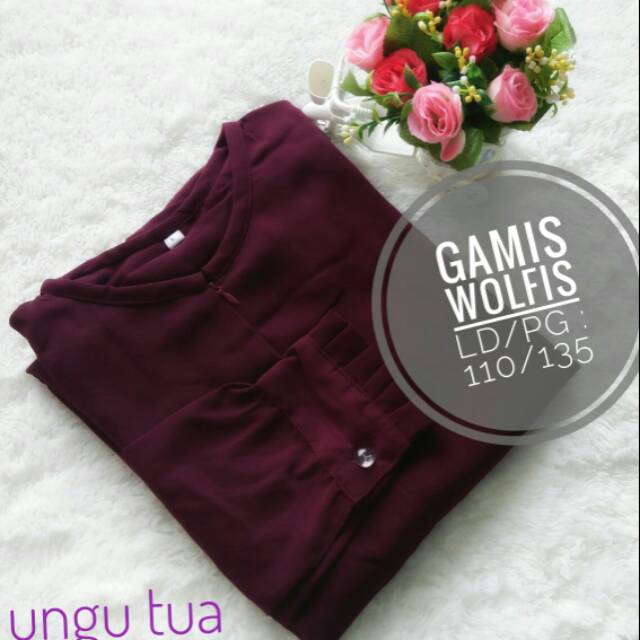 Gamis dress muslim wolfis polos rampel busui hitam