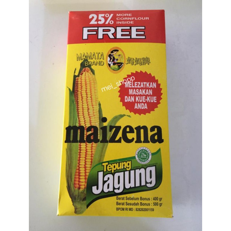 

TEPUNG MAIZENA PATI JAGUNG 500 GRAM MAMATA BRAND