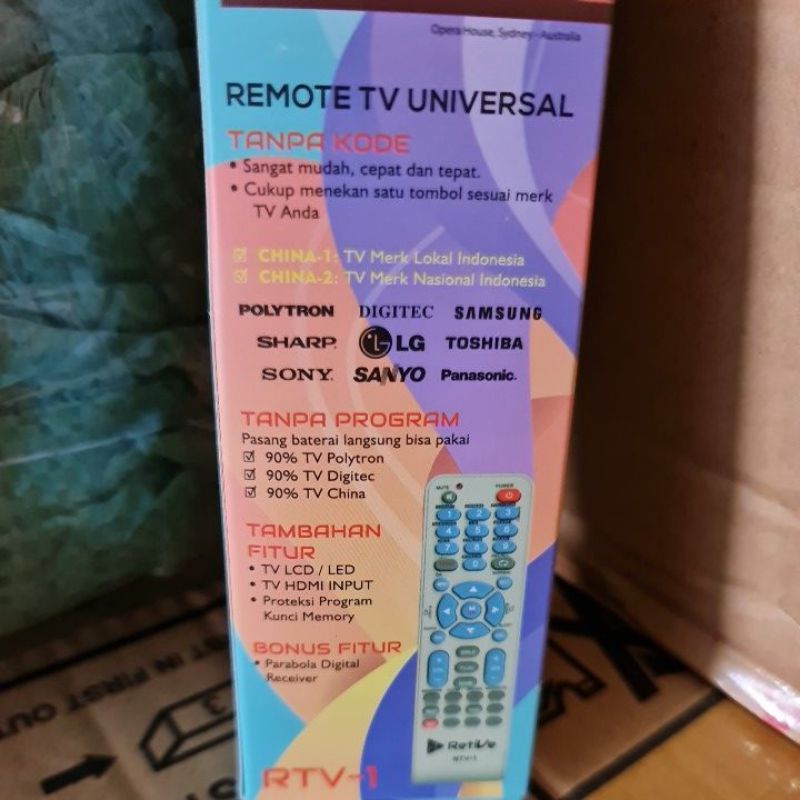 REMOTE TV UNIVERSAL RETIVE RTV 1 - RTV 10 REMOT serba bisa untuk TV tabung, LCD, LED