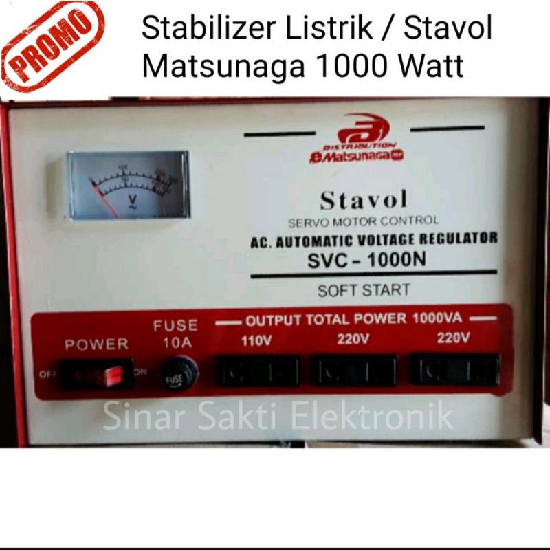 Stabilizer Stavolt Stavol Listrik Matsunaga 1000 Watt 1000W 1000Watt