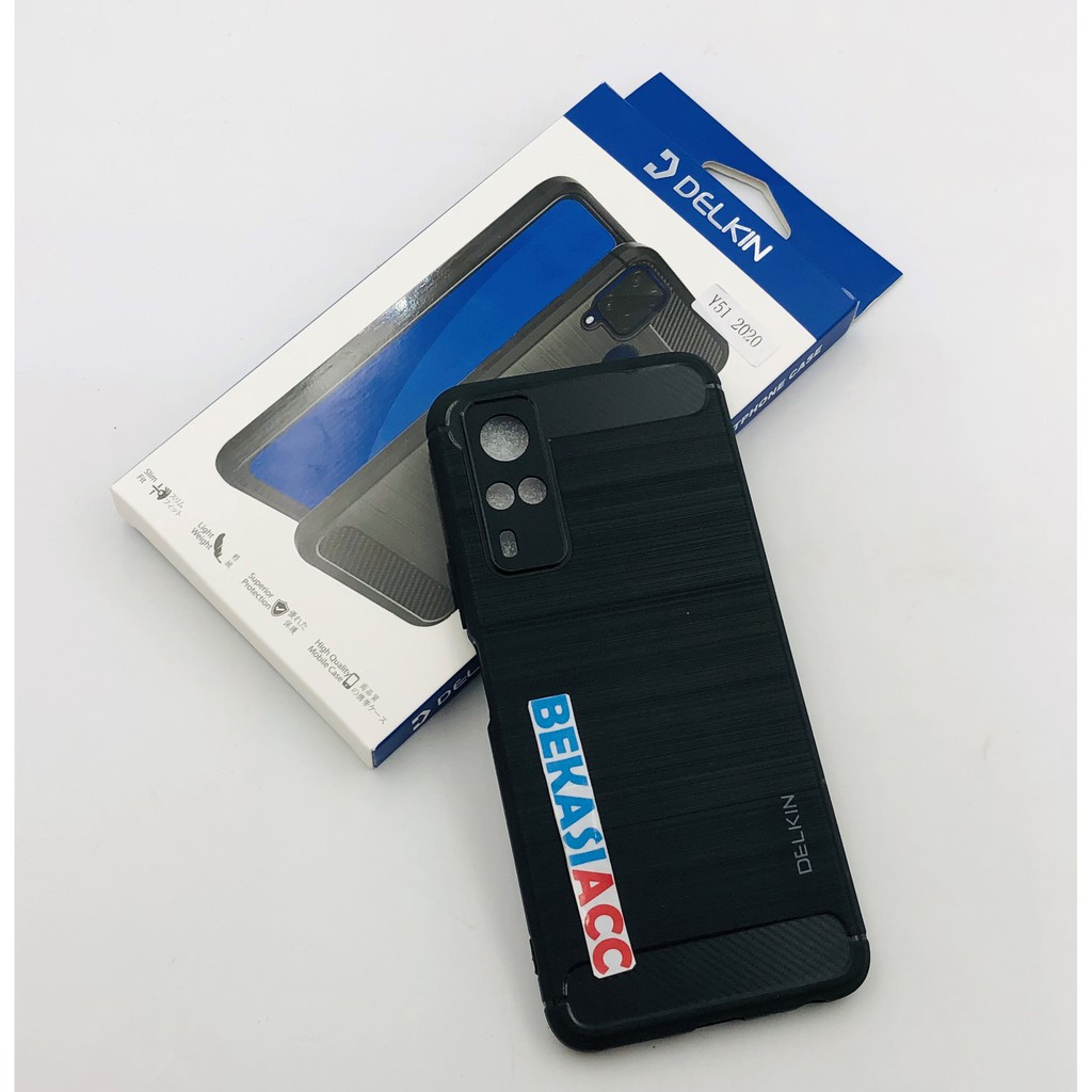 SILIKON VIVO Y51 2020 DELKIN KARBON / SOFT CASE VIVO Y51 2020 DELKIN
