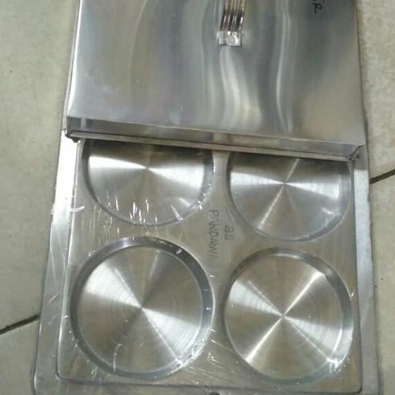 CETAKAN MARTABAK MINI 4 LUBANG PLUS TUTUP