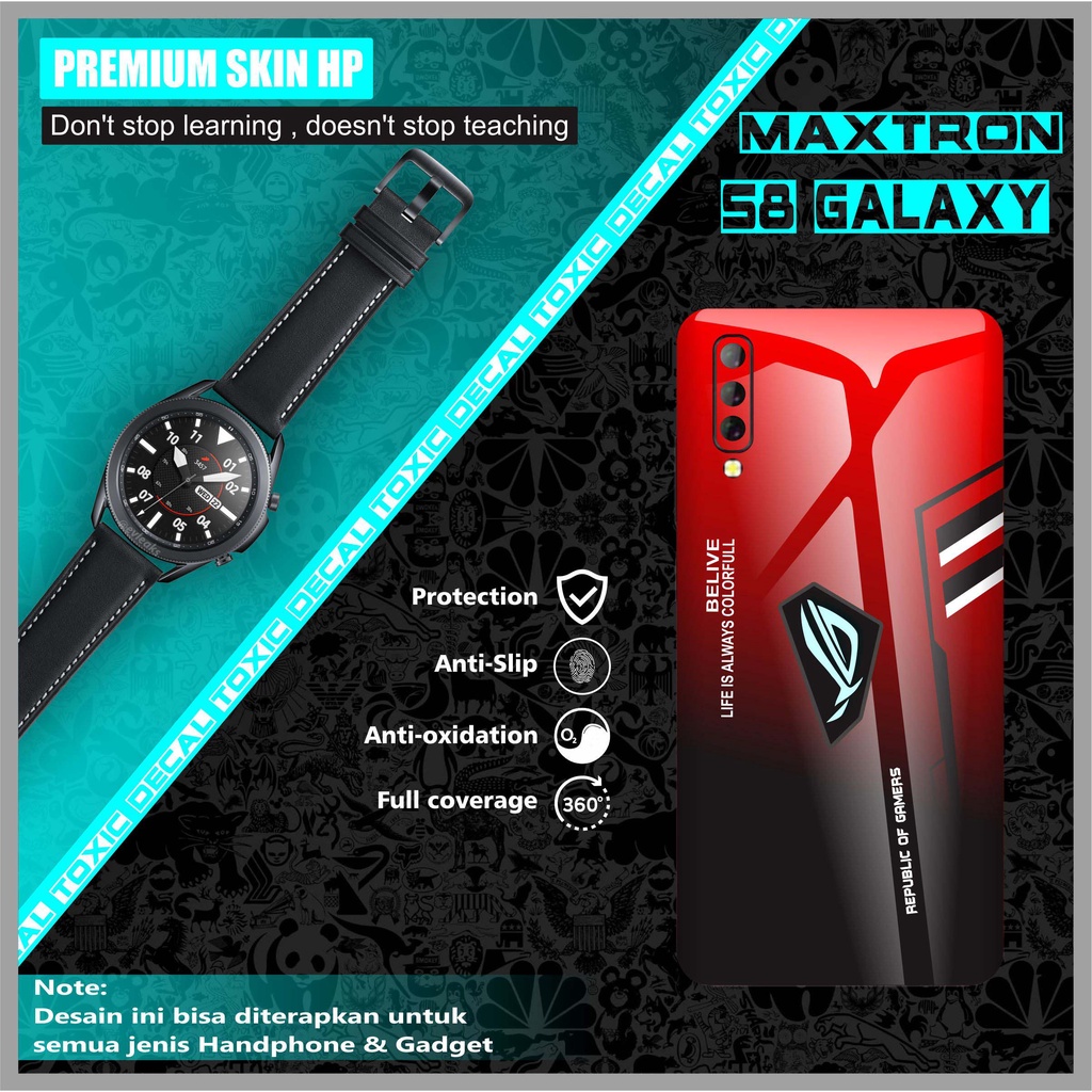 SKIN MAXTRON S8 GALAXY ROG BLACK RED