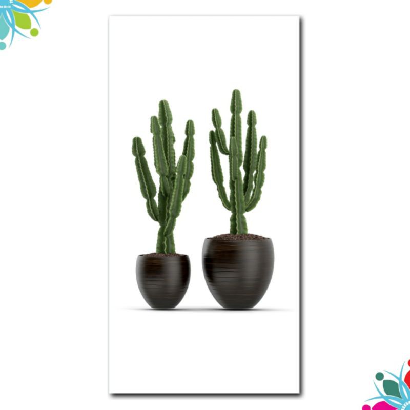 Hiasan Dinding Pajangan Dinding Poster Kayu Pohon Hias Kaktus