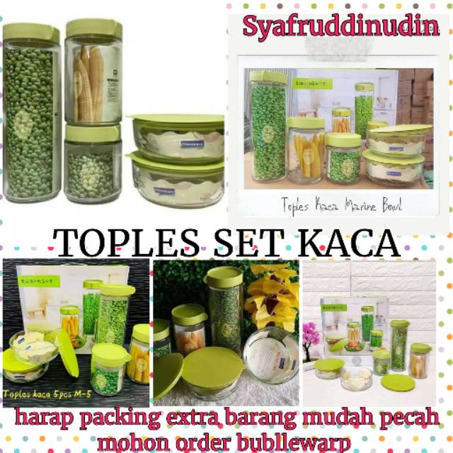 TOPLES SET KACA BOWL SET EVER GREEN MARINE BOWL