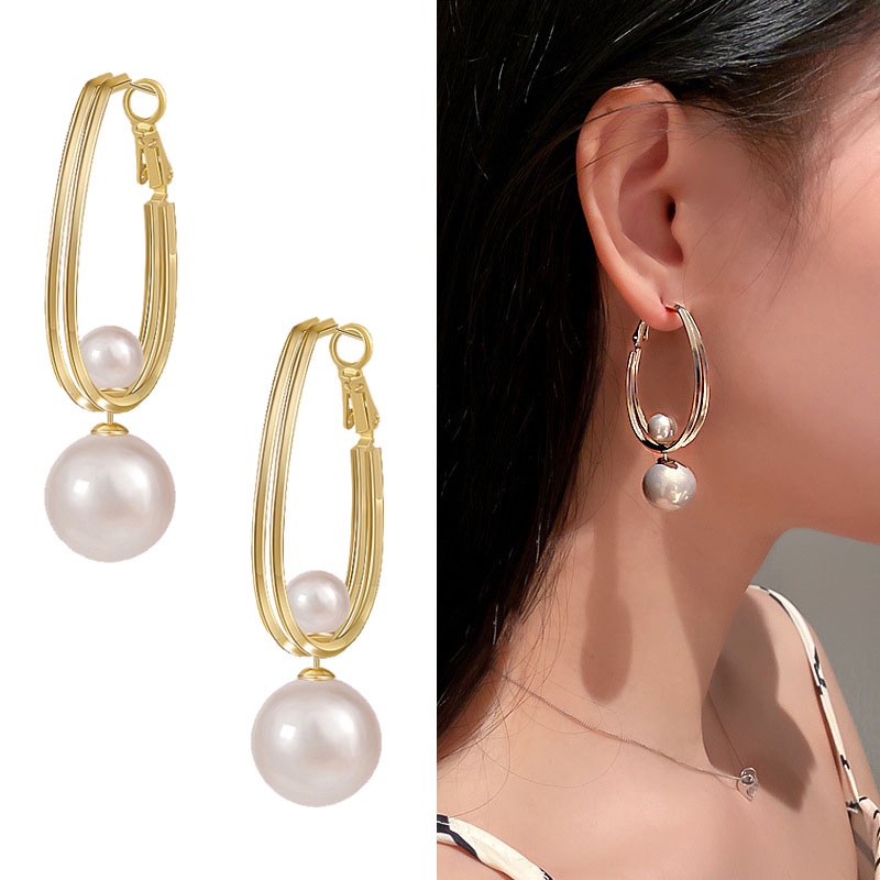 Anting Tusuk Silver 925 Desain Atmosferik Hias Mutiara Gaya Korea Untuk Wanita