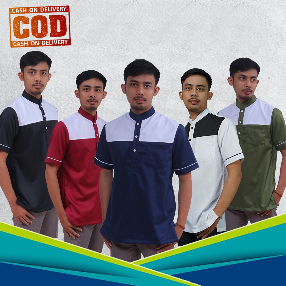 Kurta Unik - Kemeja Koko Ammar Kemko Pendek Kombinasi Baju Pria Kurta Pakistan Koko Ammar Kombinasi