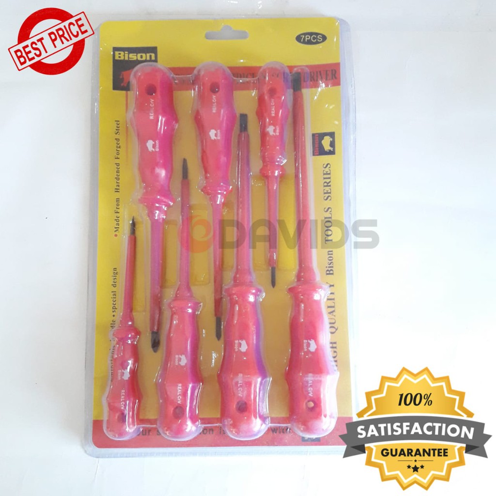 Obeng listrik / obeng elektrik / obeng listrik set / bison 7pcs