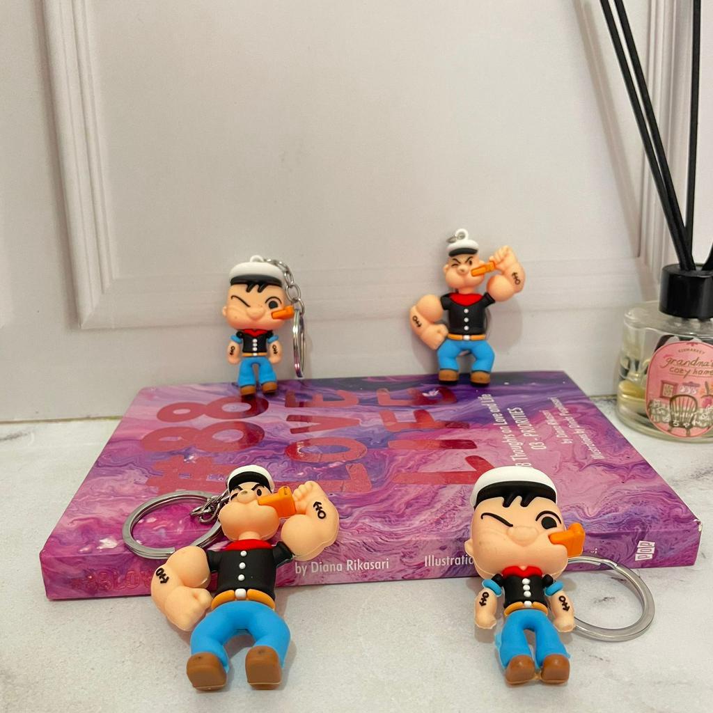 Gantungan Kunci Popeye Cute Lucu / Keychain Popeye Best Quality Import Imut Unik Hadiah Kado Gantungan Fancy bisa Grosir dan COD