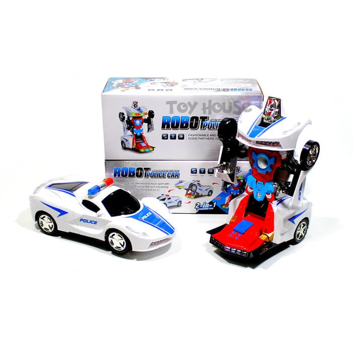 mwn.toys MAINAN MOBIL ROBOT TRANSFORMEERR POLICE CAR 2IN1 2033A