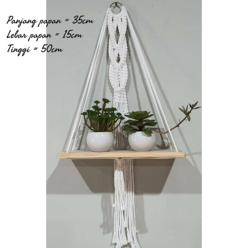 macrame ambalan kayu rak dinding home decor dekorasi hiasan dinding wall decor