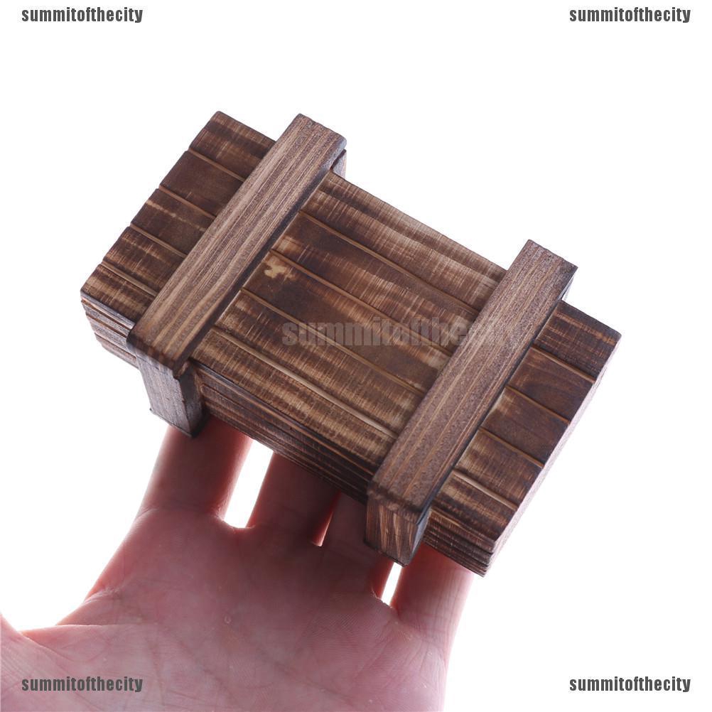 Magic Compartment Wooden Puzzle Box With Secret Drawer Brain