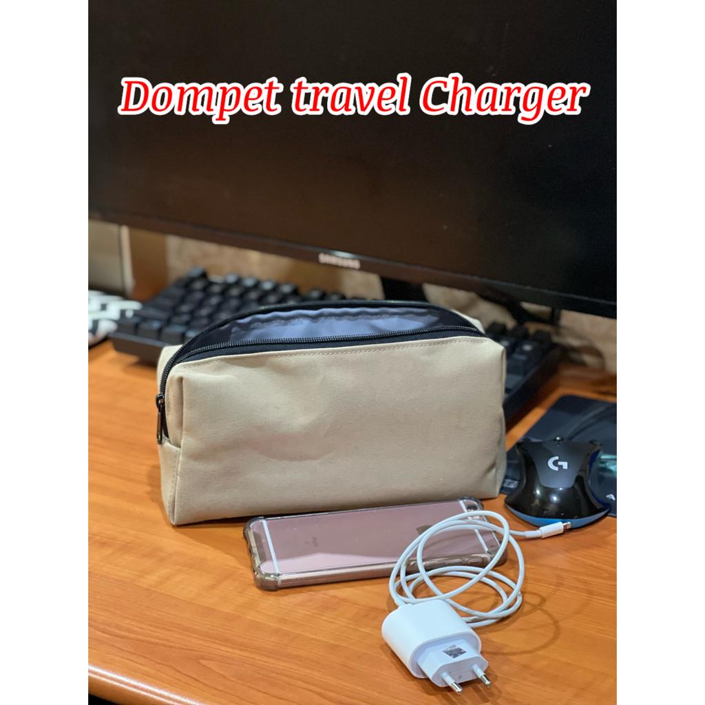 Fawn'G Handmade - Dompet Travel Charger Boxy Pouch Bahan Kanvas