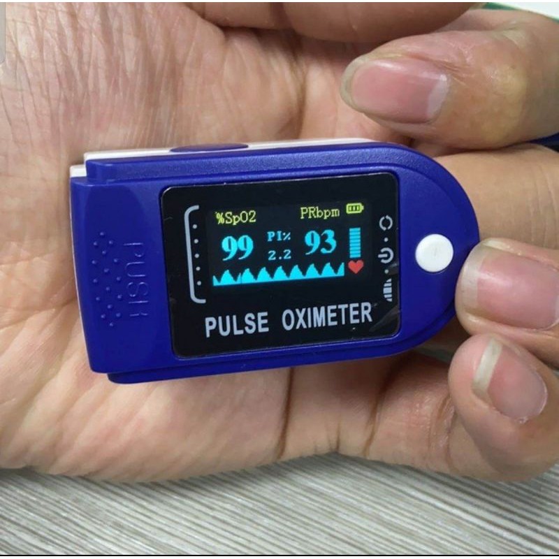 Fingertip pulse Oximeter monitor Alat Ukur Kadar Oksigen dan pengukur detak jantung Led Grafik