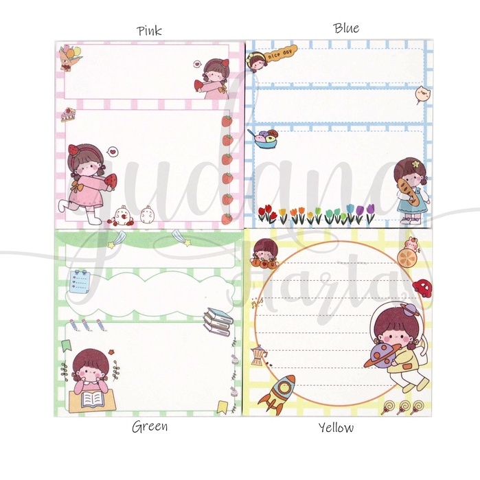 Sticky Notes Happy Girl Notes Motif Cewek Imut GH Lucu GH 301837