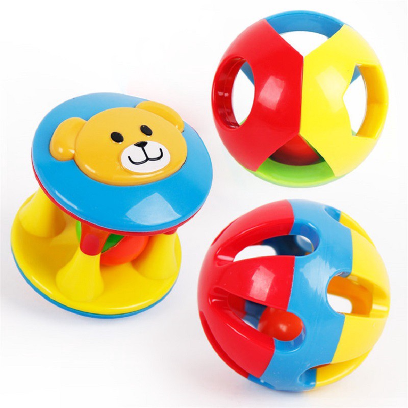 Set 3 pcs Bola Rattle Mainan Kerincingan Bayi