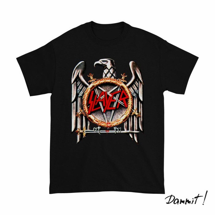 Kaos Band Slayer Eagle | Kaos Music Slayer - Hitam