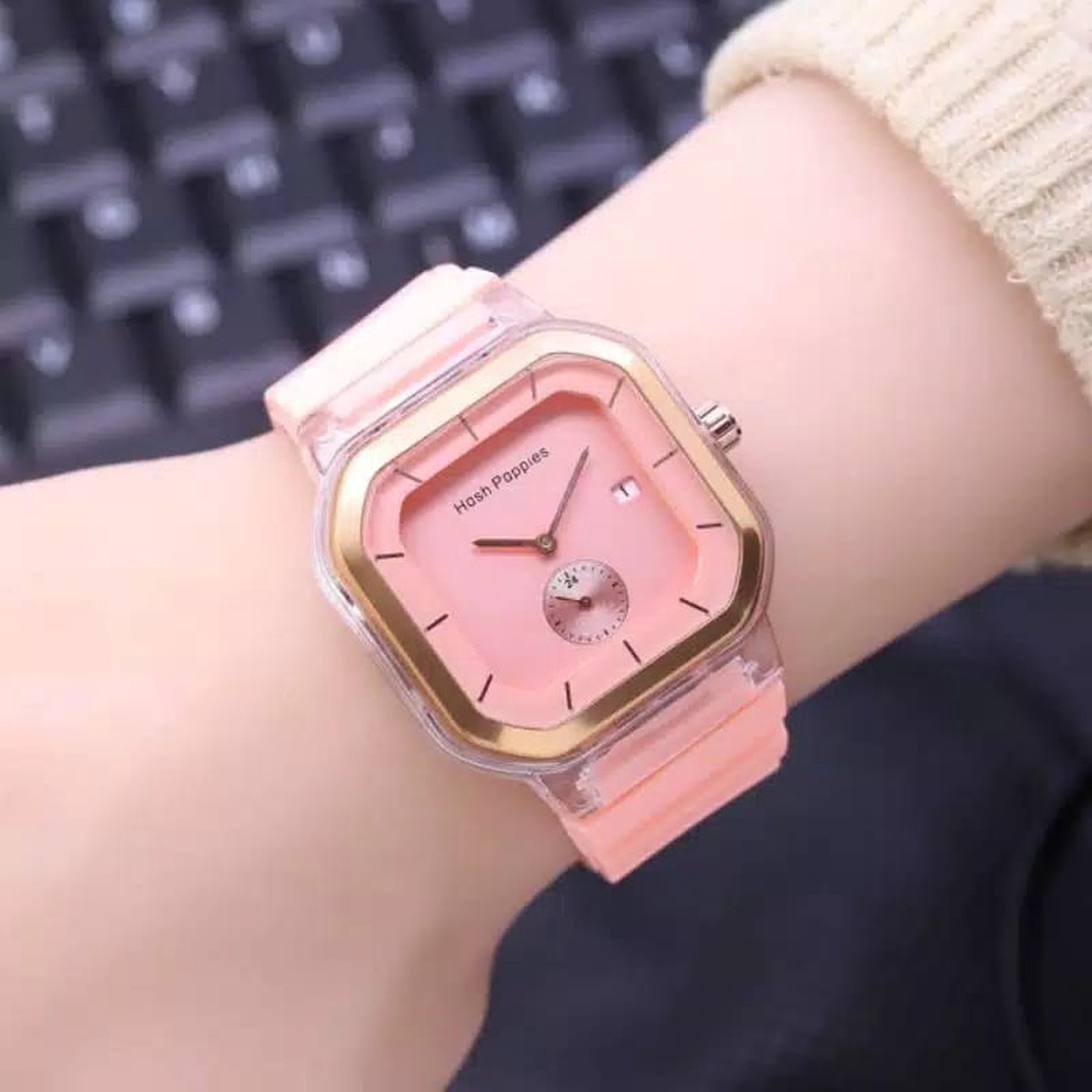 Murmerofficial Jam Tangan Wanita Cewek Hosh Poppies Sergi Jarum Strap Rubber JT037