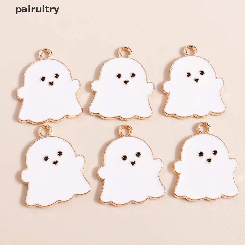 Prt 10pcs Charm Enamel Bentuk Labu halloween Bahan Zinc Alloy Untuk Membuat Kalung PRT