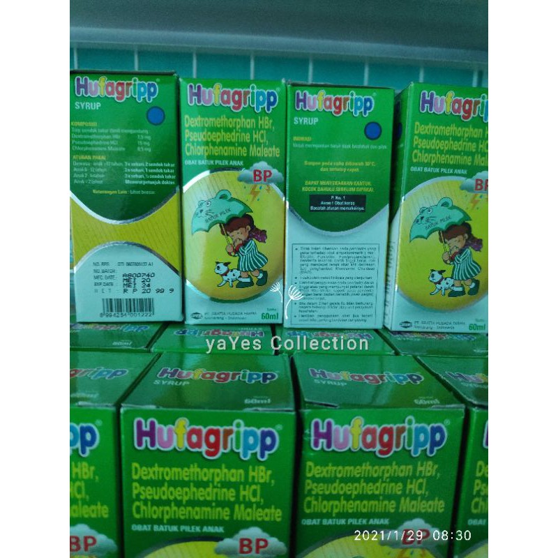 Hufagripp syirup obat anak 60 ml batuk pilek demam panas flu TMP BP H-booster vit sirup hufagrip