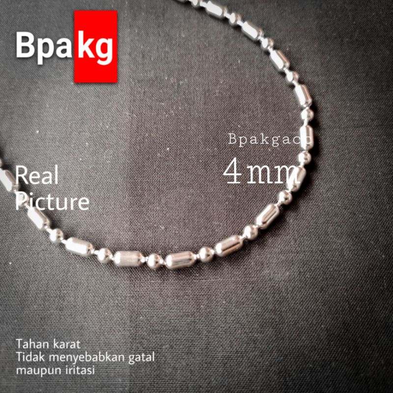 PROMO KALUNG MCI BULAT TABUNG # KALUNG MONEL BESI PUTIH ASLI ANTI KARAT SILVER TALI PENDANT WANITA