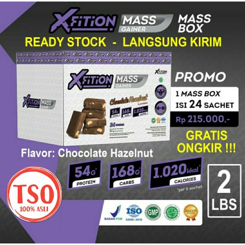 XFition Mass Gainer 2 Lbs 24 sachet HALAL BPOM Xfition Gainer 2Lb isi 24 sachet 912 gram Xfition Mas
