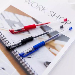 Pulpen Gel Ink 0.5Mm Alat Tulis Kantor Sekolah Pena Pen Tinta Cair Standart Warna Merah Hitam Biru