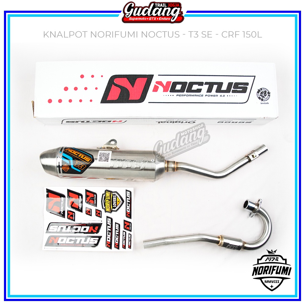 Kenalpot Knalpot Muffler Norifumi NOCTUS T3 RV1 T3 Bore Up Standar CRF 150L KLX 150 WR 155 Bigfoot Chrome Original