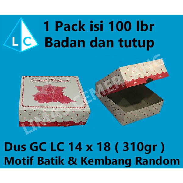 

DUS GS LC 14x18 MOTIF 500 lbr ( Dus Kue | Dus Snack | Dus Roti ) 310gr