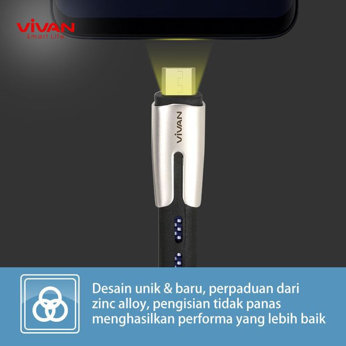 Kabel Data Android - VIVAN BTK-M - 2.4A - 100CM - Garansi 1 Tahun