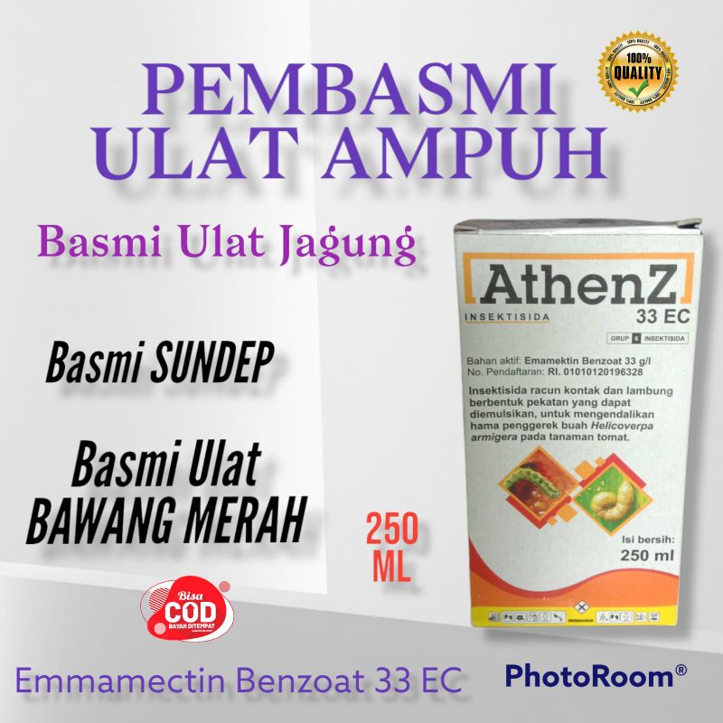250 ml ATHENZ 33 EC EMMAMEKTIN BENZOAT  Obat sundep padi dan ulat pada tanaman jagung cabai tomat ba