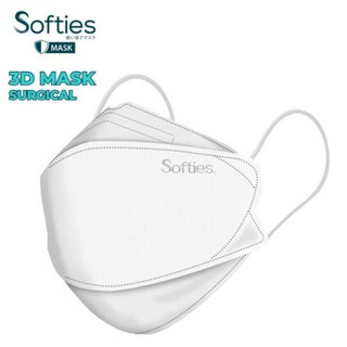 SOFTIES SURGICAL MASK 3D SERIES 4-PLY MASKER MEDIS ISI 20 PCS - PUTIH